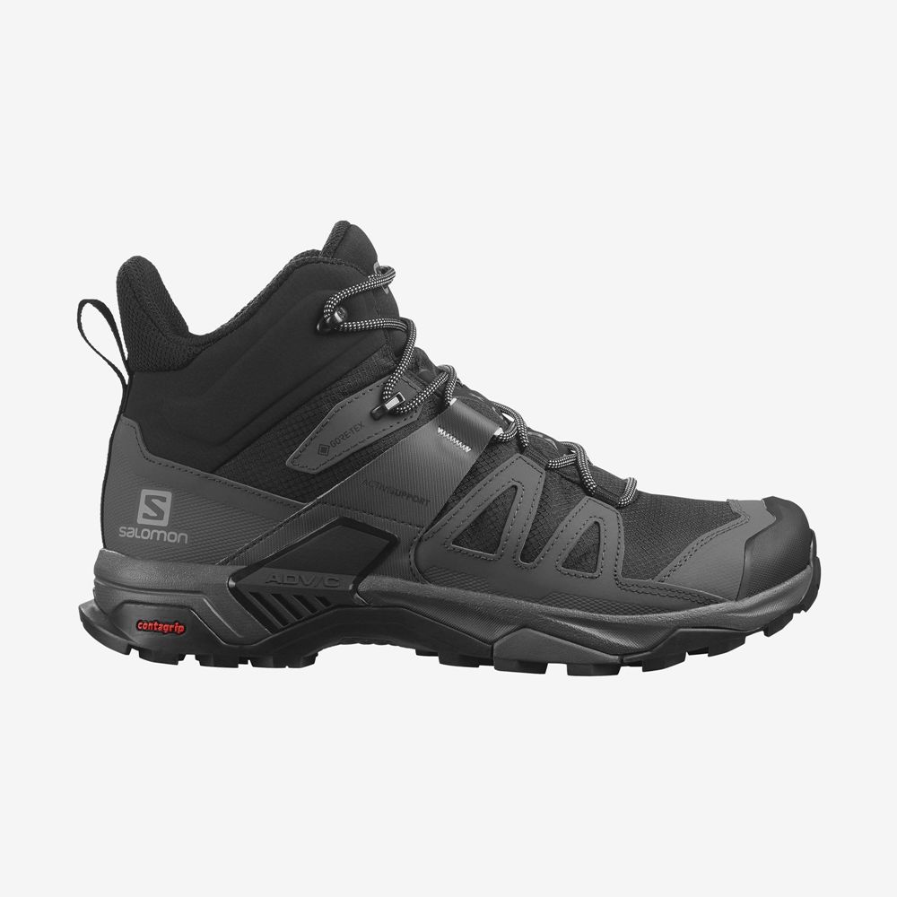 Botas De Montaña Salomon Hombre Negras - Salomon Argentina X ULTRA 4 MID GORE-TEX,315027-VNK